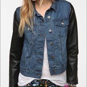 Urban outfitters denim and leather jacket